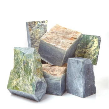 Камень для бани Нефрит GREEN STONE колото-пиленый 10 кг Атлант (40)
